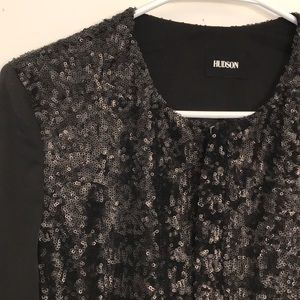 NWOT Hudson Black Sequin & Satin Jacket